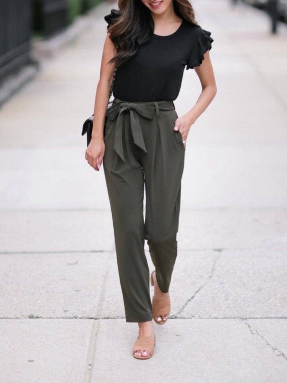 Express Olive Green High Waist Pants - XS Petite